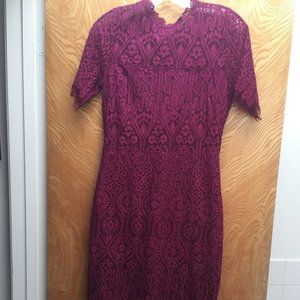 Lace "cut out" peekaboo panel midi cocktail dress